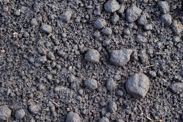 Rocky soil.  rocky stone terrain. Texture of stone . Sandy and rocky soil texture.