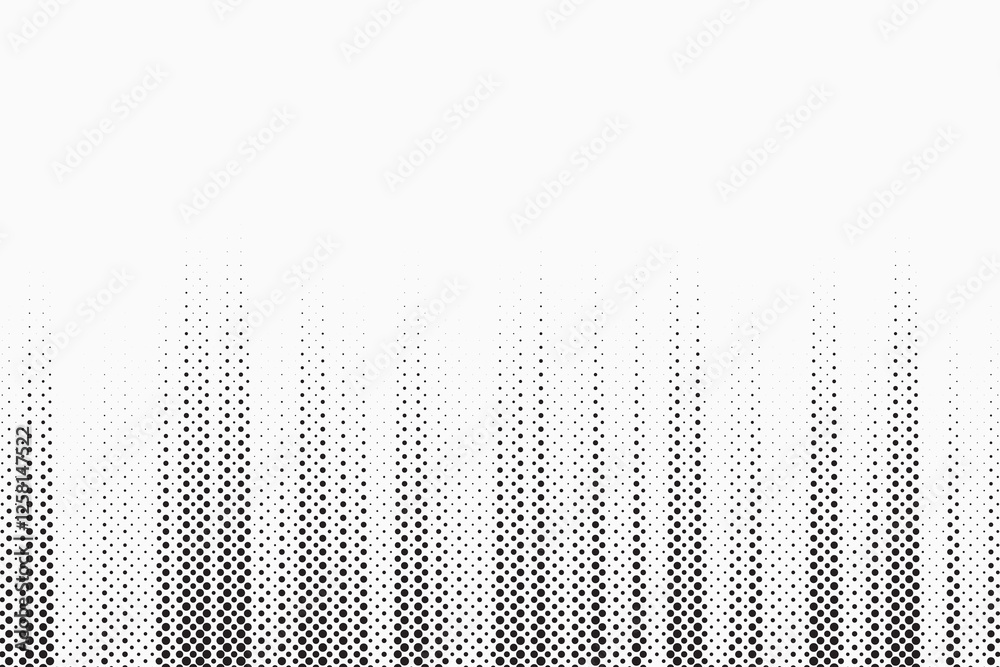 Aufkleber Halftone vector background. Monochrome halftone pattern. Abstract geometric dots background. Pop Art comic gradient black white texture. Design for presentation banner, poster, flyer, business card.