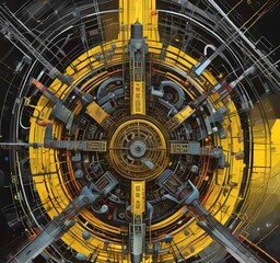 Obraz premium Illustration of abstract technology background.