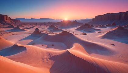 Naklejka premium Desert Sandscape Sunrise Scenic Vista