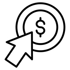 Pay Per Click Outline Icon