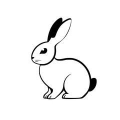Vector illustration of a stylized bunny rabbit on white background.