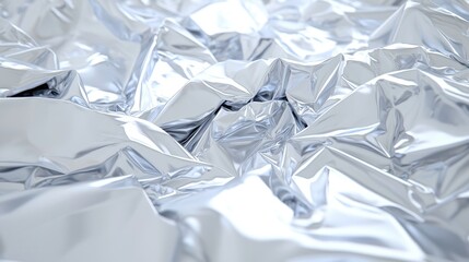 Abstract crumpled shiny metallic sheet