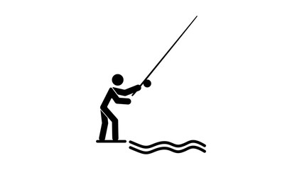 Obraz premium fisherman sign, black isolated silhouette