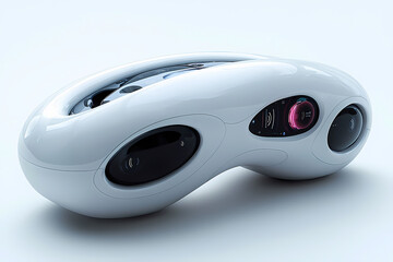 An image of a sleek metallic bracelet with embedded LED lights and touch-sensitive controls. The atmosphere is modern and minimalist, with a focus on high-tech features.