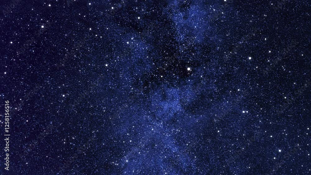 Sticker galaxy exploration through outer space. 3d animation of space travel through numerous constellations