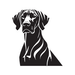 Fototapeta premium Stylish Rhodesian Ridgeback silhouette emphasizing its strength - Rhodesian Ridgeback illustration - minimal Rhodesian Ridgeback vector - dog silhouette 