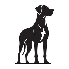 Well-defined Rhodesian Ridgeback silhouette with precise detailing - Rhodesian Ridgeback illustration - minimal Rhodesian Ridgeback vector - dog silhouette
