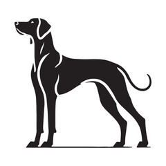 Classic Rhodesian Ridgeback silhouette with a bold and simple look - Rhodesian Ridgeback illustration - minimal Rhodesian Ridgeback vector - dog silhouette
