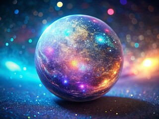 Fototapeta premium Holographic Iridescent Glitter Galaxy Background - Candid Photo Style