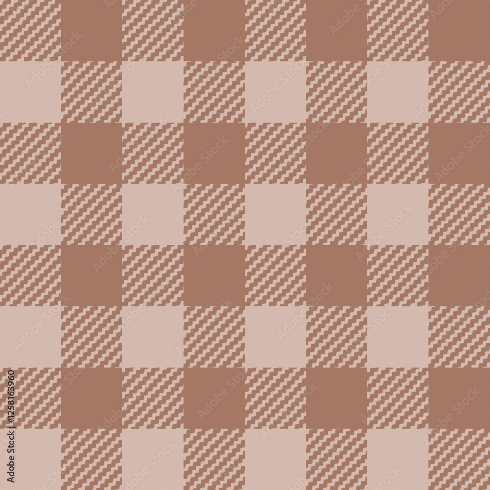 Poster seamless buffalo check plaid pattern in pastel brown and beige color. vector background in mocha mou