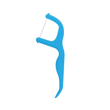 blue floss pick isolated on white clip art preview