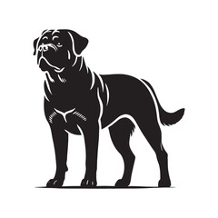 Elegant Rottweiler silhouette featuring a well-defined posture - Rottweiler illustration - minimal Rottweiler vector - dog silhouette
