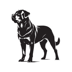 Artistic Rottweiler silhouette with sharp, sleek outlines - Rottweiler illustration - minimal Rottweiler vector - dog silhouette

