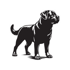 Classic Rottweiler silhouette perfect for graphic and branding use - Rottweiler illustration - minimal Rottweiler vector - dog silhouette
