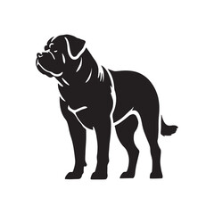High-quality Rottweiler silhouette capturing its muscular stance - Rottweiler illustration - minimal Rottweiler vector - dog silhouette
