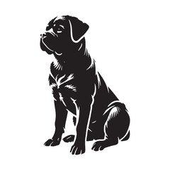 Simplistic Rottweiler silhouette ideal for versatile digital artwork - Rottweiler illustration - minimal Rottweiler vector - dog silhouette
