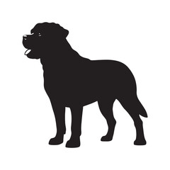 Modern Rottweiler silhouette with well-defined shape and precision - Rottweiler illustration - minimal Rottweiler vector - dog silhouette
