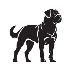 Obraz premium Minimalist Rottweiler silhouette with a bold and elegant profile - Rottweiler illustration - minimal Rottweiler vector - dog silhouette 