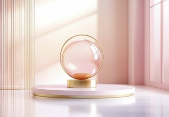 Design Elegant glass sphere on a soft background