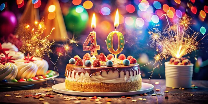 Jubileumstaart 40 Jaar: Feestelijke Dubbele Belichtingsfoto