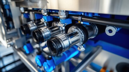 Naklejka premium Closeup Industrial Machinery Components
