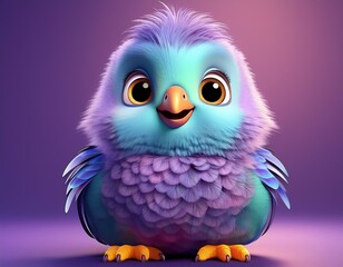 Niedlicher Wellensittich, lila Hintergrund