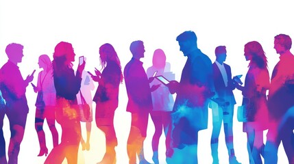 A group of professionals networking at a fast-paced event