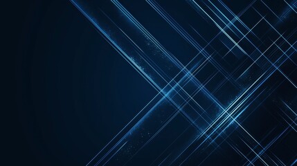 Abstract Blue Background with Intersecting Lines and Shapes, Banner Template with White Space for Text. Geometric Minimalist Wallpaper with Copy Space on Blue Background. Modern Wallpaper.