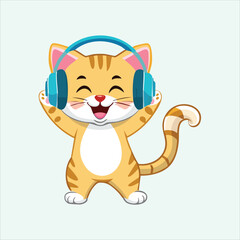 kitten wiggling its tail to the beat of the music