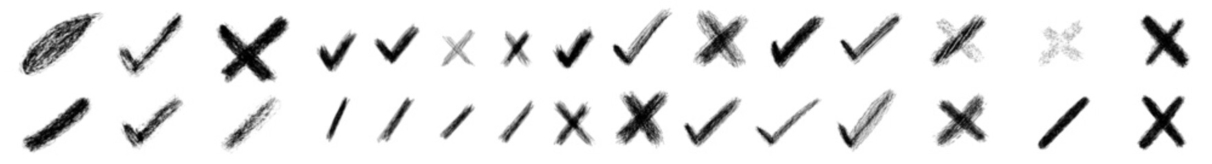 Fototapeta premium Hand-drawn check signs