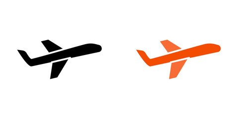 Plane icons pack in black and colored version