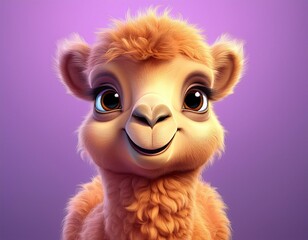 Niedliches Kamel, lila Hintergrund