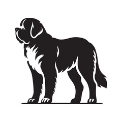 Bold Saint Bernard silhouette showcasing strength and loyalty - Saint Bernard illustration - minimal Saint Bernard vector - dog silhouette
