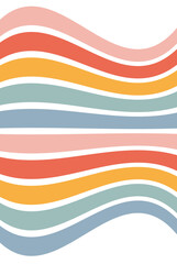 Groovy Hippie Wave Stripe Background. Distorted uneven stripes