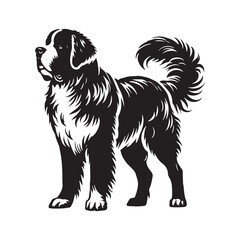Unique Saint Bernard silhouette for branding and digital art - Saint Bernard illustration - minimal Saint Bernard vector - dog silhouette
