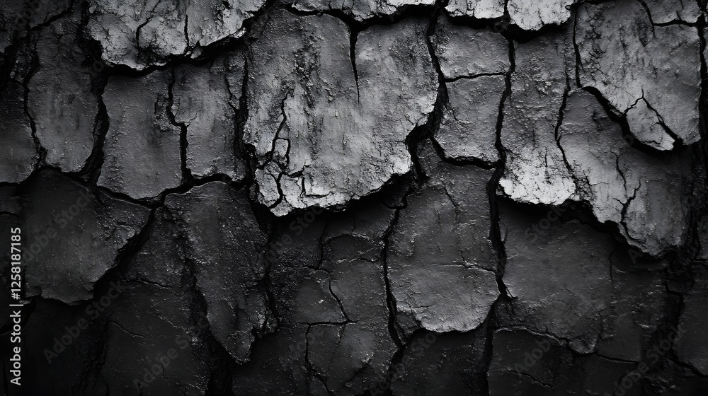 Aufkleber close-up shot of a cracked, dark surface. abstract texture background. macro texture backgrounds. ab