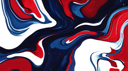 Naklejka premium Abstract Swirling Paint Design in Red White and Blue Colors