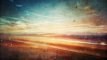 Fototapeta premium Long Exposure Photo of Faded Paper with Ink Splatter and Lines - Vintage Texture