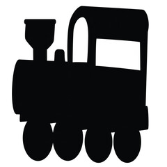 Cute cartoon hand drawn vector train icon silhouette.