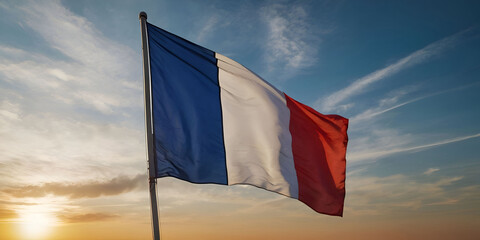 flag of france against blue sky