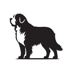 Detailed Saint Bernard silhouette ideal for contemporary visuals - Saint Bernard illustration - minimal Saint Bernard vector - dog silhouette
