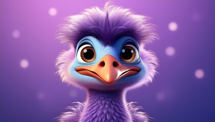 Vogel Strau&szlig;, lila Hintergrund