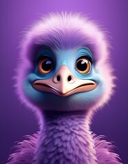 Vogel Strau&szlig;, lila Hintergrund