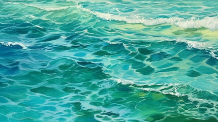 Obraz premium The emerald sea creates beauty by creating a gloss by the light