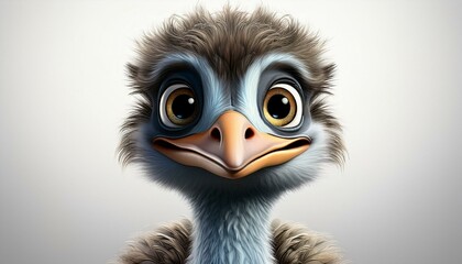 Vogel Strau&szlig;, wei&szlig;er Hintergrund