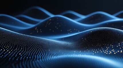 Blue background with dotted grid for design. Banner template with white space in the center for text. Perfect for minimalist abstract wallpaper and modern web design.