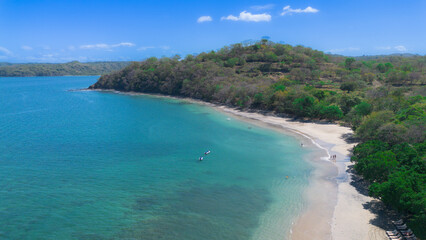 Flight over Bahia Culebra on the Pacific Ocean in Costa Rica