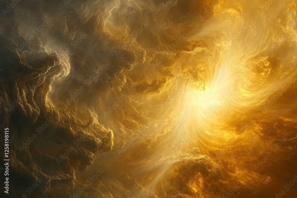 Aufkleber swirling yellow and gray clouds of venus creating a luminous and ethereal atmosphere in the depths o