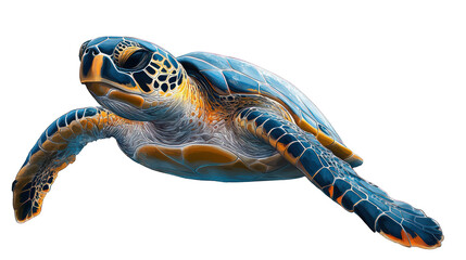 sea turtle watercolor isolated on white background